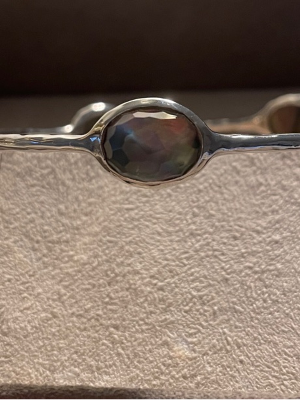 Ippolita Silver Bangle with 5 Iridescent Mother of Pearl Stones Size 2
